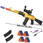 [Foam F2]AK47 Full Auto Foam Blaster Gun, with Scope 40 Darts & 2 Magazines