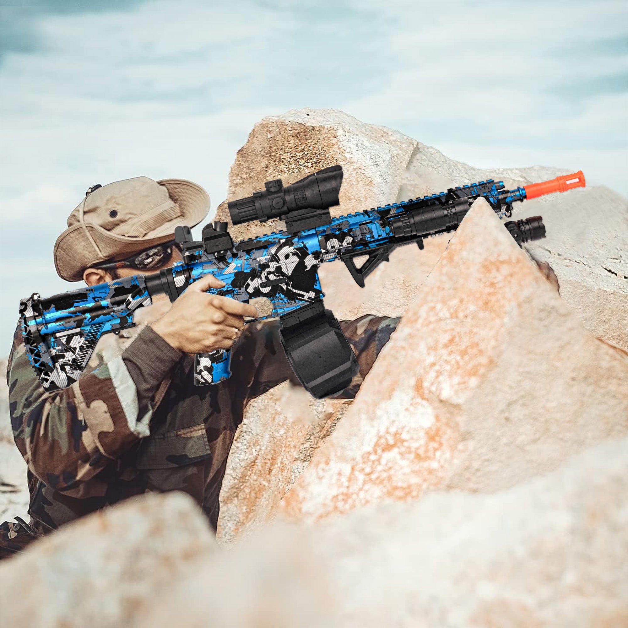 [Mate P3] Full Sets HK416 Blue Full Auto & Manual Gel Blaster