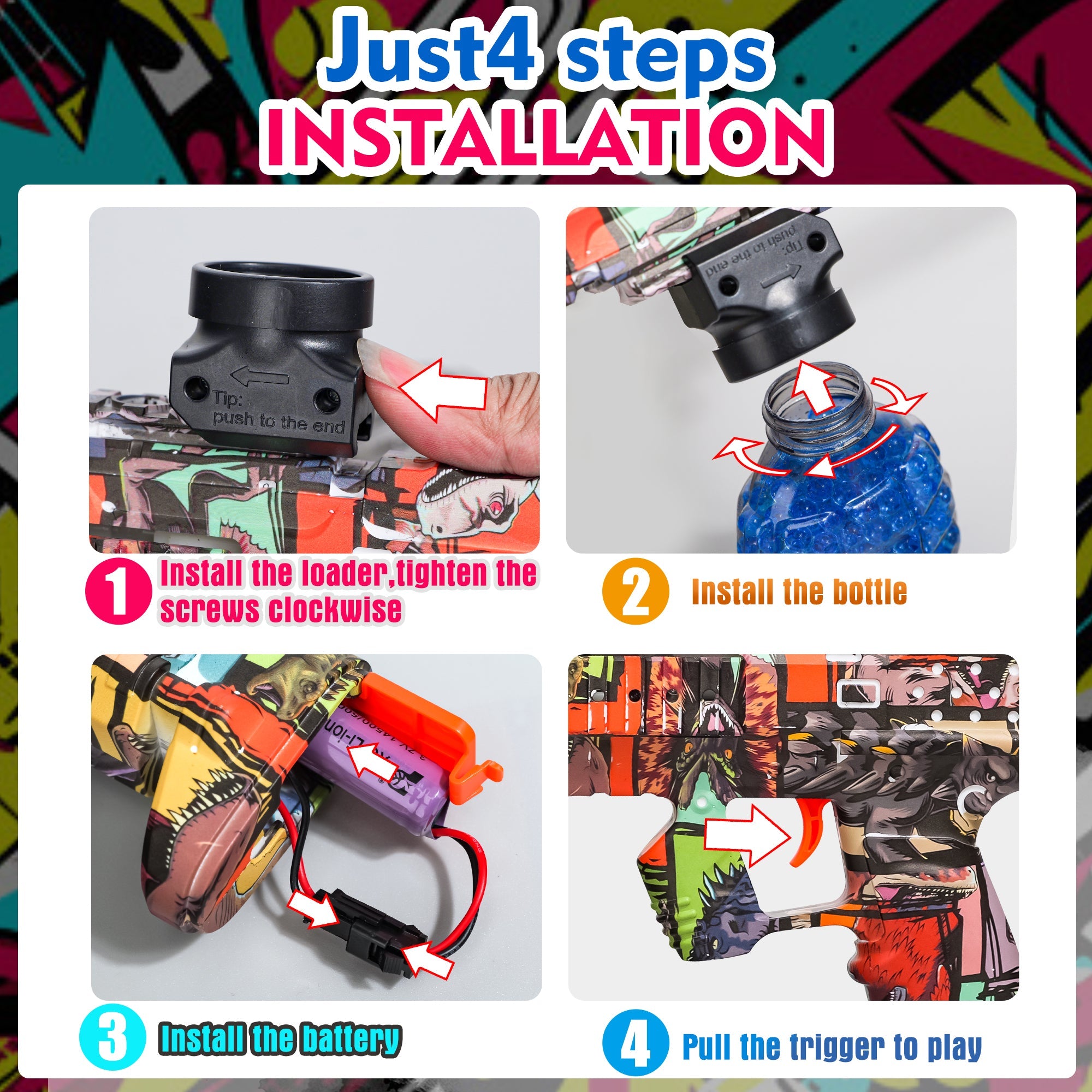 [Nova S3]Full Auto Electric Gel Blaster - Graffiti