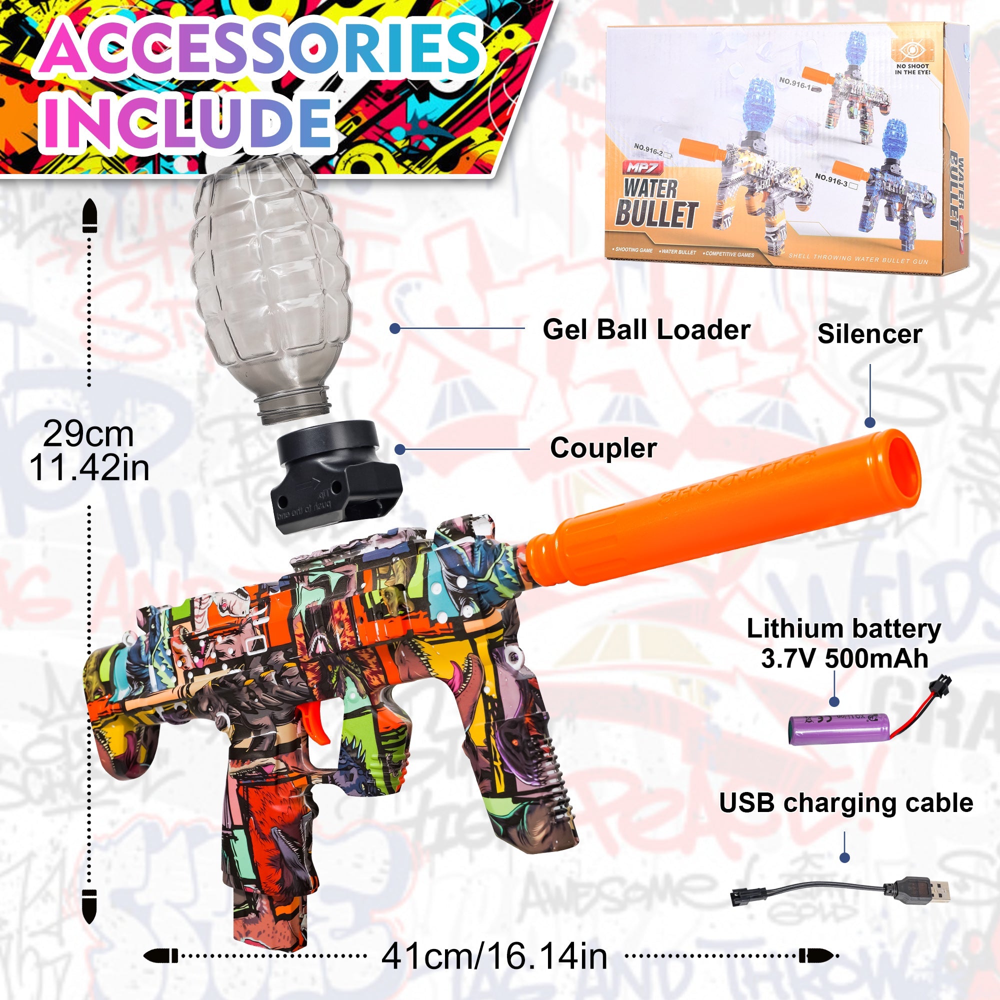 [Nova S3]Full Auto Electric Gel Blaster - Graffiti