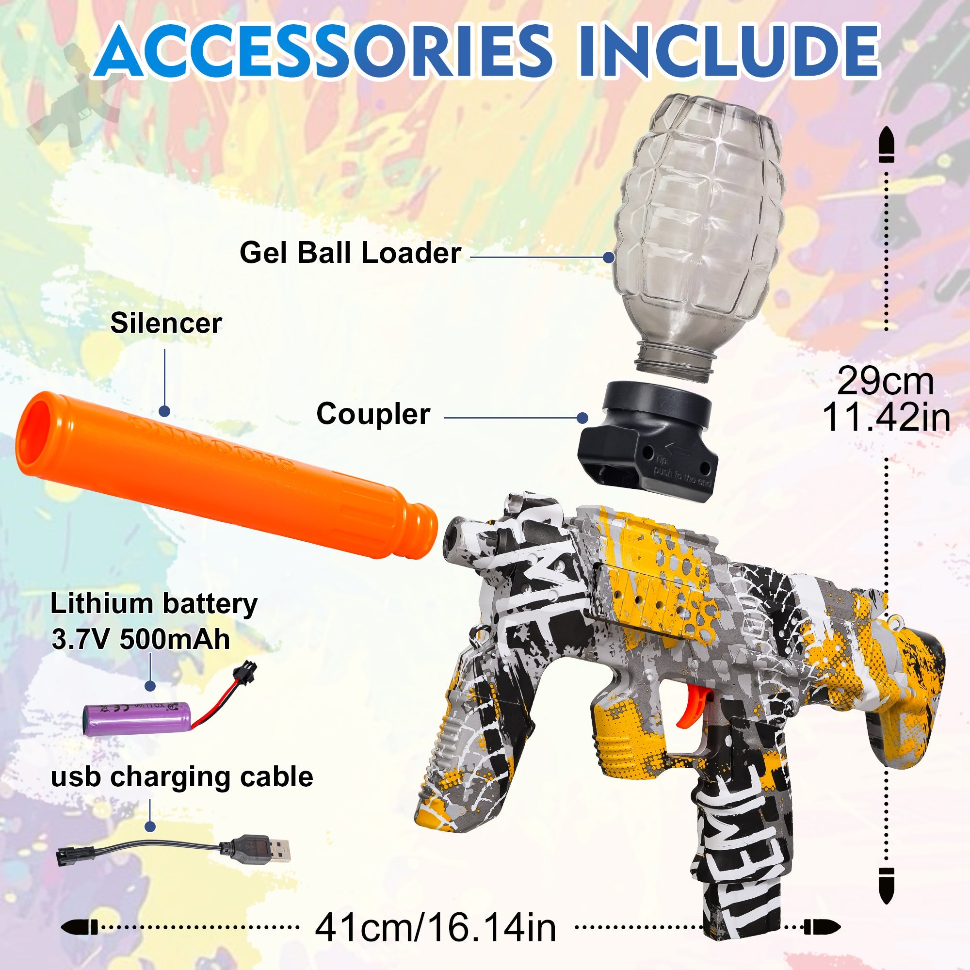 [Nova S2]Full Auto Electric Gel Blaster - Yellow