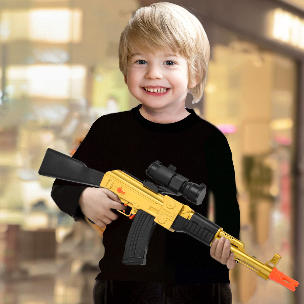 [Foam F2]AK47 Full Auto Foam Blaster Gun, with Scope 40 Darts & 2 Magazines